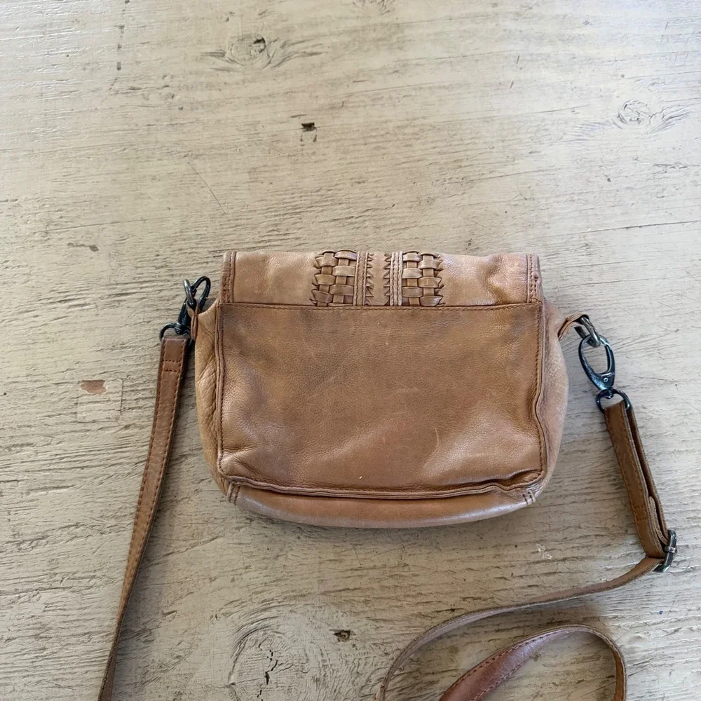 Trades of‎ Hope Cognac Brown Woven Leather Crossbody Messenger Bag Boho